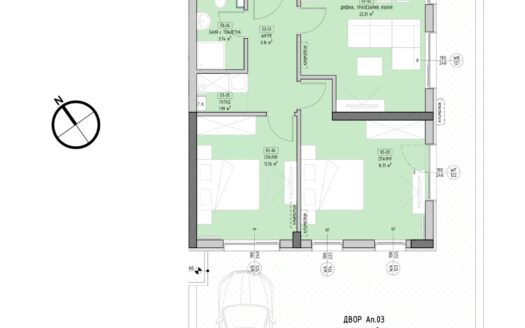 Тристаен апартамент за продажба в Малинова долина