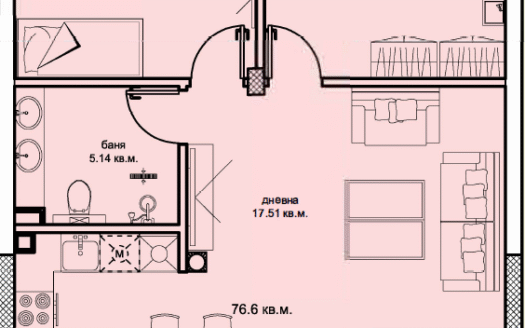 3-стаен апартамент за продажба в к-с „Делта Хил“