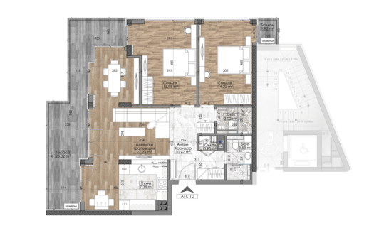 Тристаен апартамент в луксозна сграда за продажба в Манастирски ливади – Изток