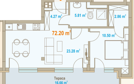 Прекрасен 2-стаен апартамент за продажба в Зона Б-19